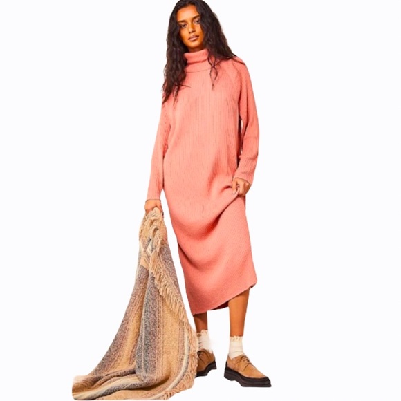 Free People knit Turtleneck Catalina Sweater Midi Dress XS/S - Picture 10 of 17